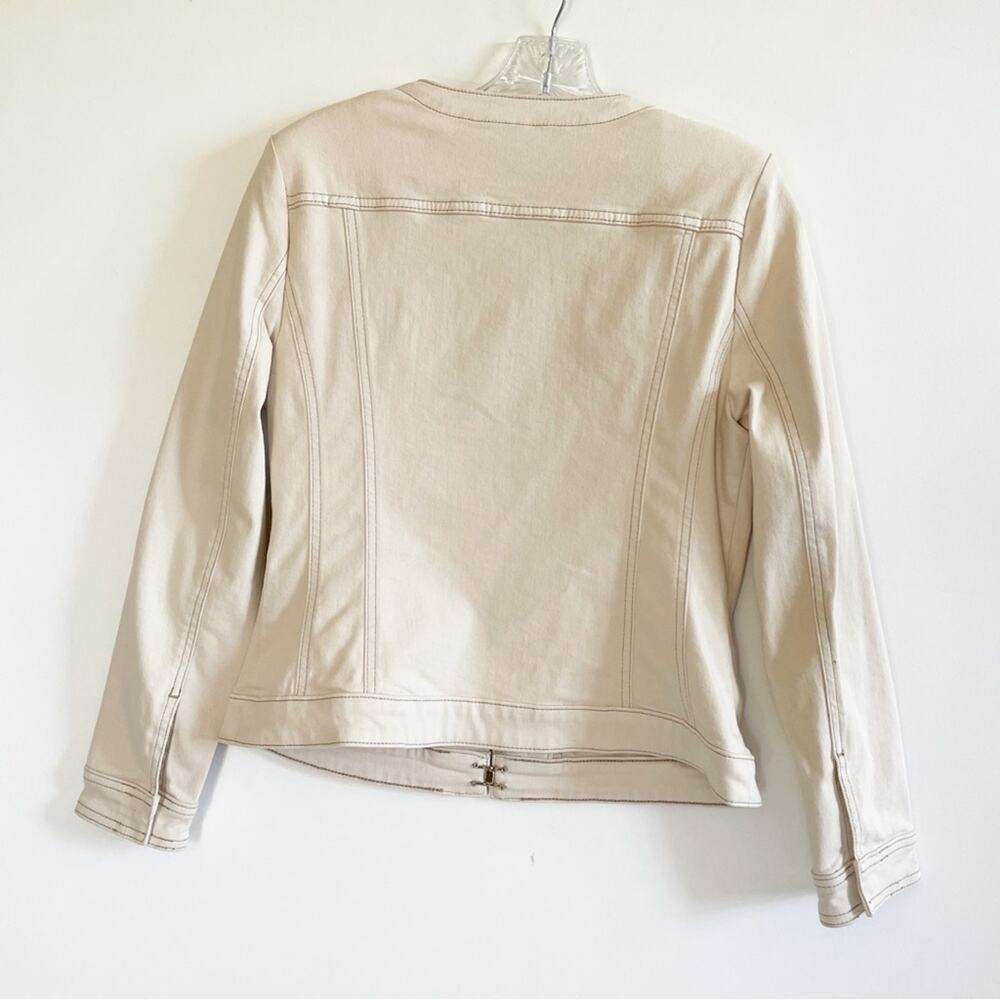 White House Black Market Cream Lace-Up Stylist Jacket - Picture 5 of 8